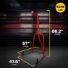 Everlast 100 Pound Capacity Heavy Duty Indoor Height Adjustable Punching Bag Stand with Powder Coated Steel Tubing and 3 Weight Plate Pegs, Red - 3 of 4