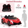 Costway Licensed Lamborghini 4WD Kids Ride-on Sports Car 12V Battery Powered 2.4G Remote Pink/White/Green/Black/Red - 3 of 4