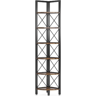 Tribesigns 6-Tier Corner Bookshelf, Small Bookcase Display Rack