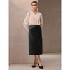 INSPIRE CHIC Women's Faux Leather PU High Waist Business Casual Pencil Midi Skirts - 2 of 4