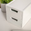 Martha Stewart 2pc Stackable Boxes with Drawers White: Office Desk Organizer, Wood, Desk Drawer Organizers - 2 of 4
