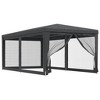 VidaXL Party Tent with 6 Mesh Sidewalls Anthracite 9.8'x19.7' HDPE - 2 of 4