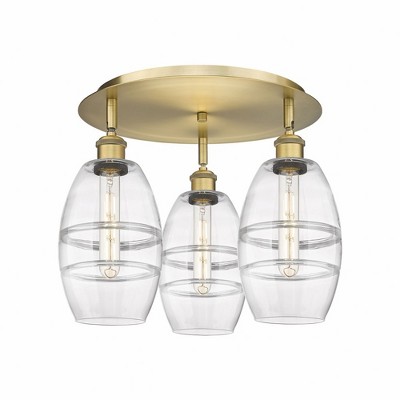 Vaz - 3 Light Flush Mount In Industrial Style-9.13 Inches Tall and 17.63 Inches Wide