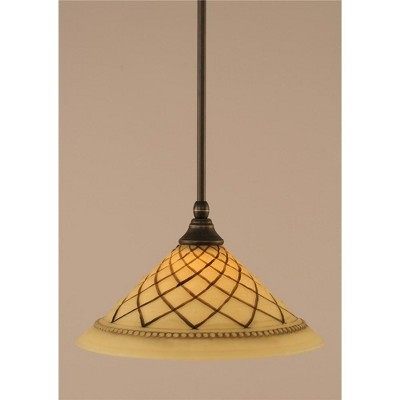 Toltec Lighting Any 1 - Light Pendant in  Dark Granite with 12" Chocolate Icing Shade