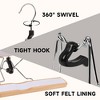 BP4U 12-Pack Wooden Clamp Hangers with Felt Lining, Non-Slip Pants Hangers, Skirt Hangers with 360° Swivel Hook, Space-Saving and Fabric-Safe Design - 3 of 4