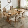 Okak French Style Dining Chairs Set of 2, Solid Wood Frame with Antique Painting & Velvet Upholstery, Nailhead Trim & Steel Spring Cushion - 3 of 4