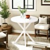 NicBex Modern Round Dining Table with Two Piece Removable Top and Cross Leg,Off-White/Black/White - 3 of 4