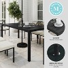 Martha Stewart Lily Pond 72" Indoor-Outdoor Patio Table with Slatted Top and Steel Frame in Black - 4 of 4