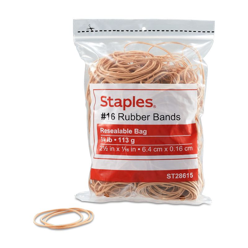 Staples Economy Rubber Bands Size #16 1/4 lb. 28615-CC, 1 of 4