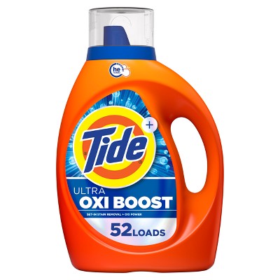 Tide Ultra Oxi Boost HE Deep Cleaning Concentrated Liquid Laundry Detergent: Odor Control, Cold Water, 73 fl oz