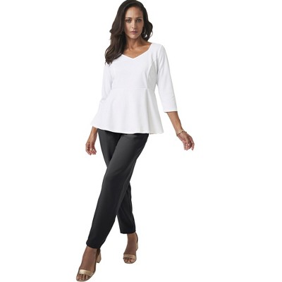 Jessica London Women's Plus Size Knit Crepe Sweetheart Neck Top