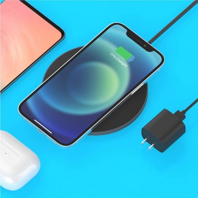 Just Wireless 15W Wireless Charging Pad with AC Adapter - Black