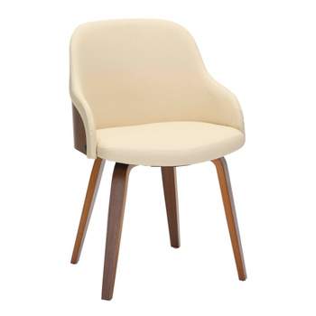 Bacci Mid Century Modern Dining Accent Chair Walnut/Cream - LumiSource