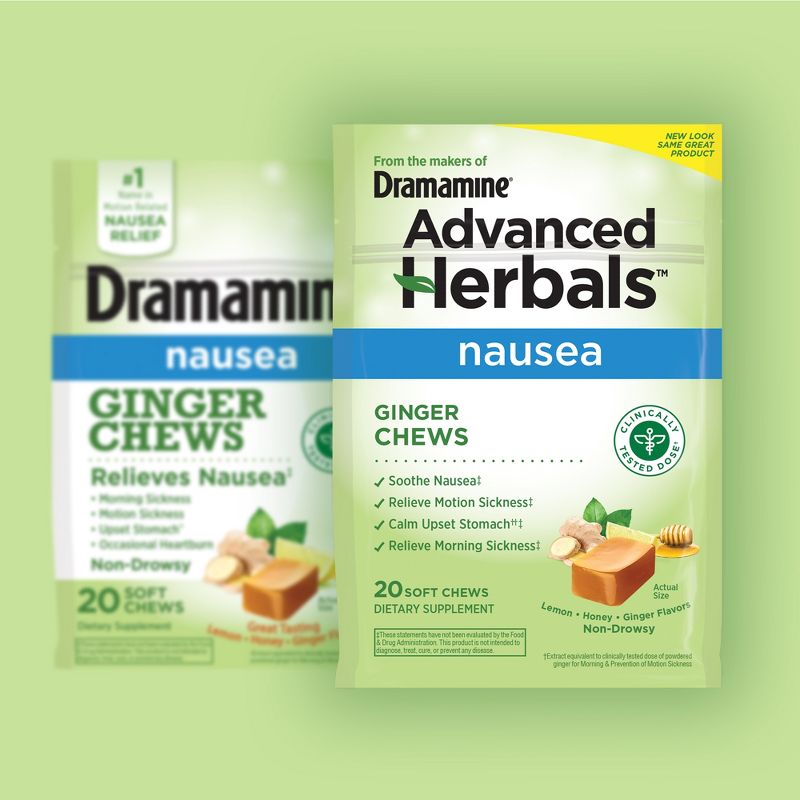 Dramamine Morning Sickness &#38; Motion Sickness Relief Soft Chews - Ginger - 20ct, 3 of 10