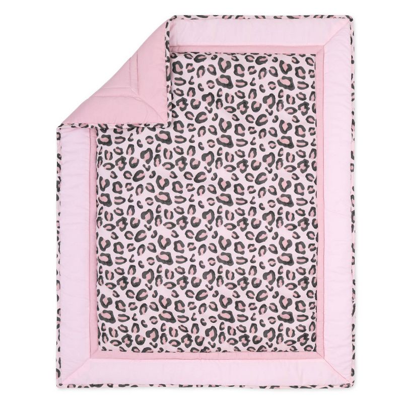 The Peanutshell Leopard Blush Baby Crib Bedding Set - Pink/Animal - 3pc, 6 of 9