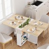 Folding Dining Table with Storage Drawers & Wheels, Space-Saving Kitchen Table for Small Spaces & Apartments - 3 of 4