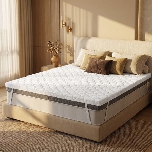 3/4 Inch Mattress Topper Extra Firm, Dual Sided Flippable Foam Bed Pad for Back Pain, High Density Support Mat - 1 of 4
