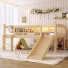 KTMBDW Low Loft Bed Twin/Twin XL Size with Storage Shelves and LED Lights, Wood Kids Loft Bed with 14" H Safety Guardrail,Inclined Ladder - 3 of 4