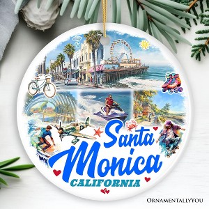 Santa Monica Resort Town Ceramic Ornament, California Coastal Christmas Souvenir and Decoration| OrnamentallyYou - 1 of 4