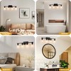 POWLIG 27.36-in 4-Light Black Modern Dimmable Bathroom Vanity Light with Cylindrical Glass Shade - 4 of 4