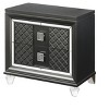 Vynxaria Glamorous 2-Drawer Nightstand, Metallic Gray Finish, Sparkling Trim, Felt-Lined Top Drawer, Zinc Alloy Faux Crystal Handle - 2 of 4