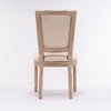 Gulches French Style Dining Chairs Set of 2 Cream Solid Wood Frame Linen Fabric Square Back Ergonomic for Dining Room Living Room Office - 4 of 4