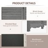 Gulches 4-Panel Folding Room Divider with Blackboard, 5.5 Ft Tall Freestanding Privacy Screen Panels for Bedroom or Office, Gray - 3 of 4