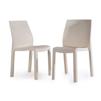 WRGHOME Palma Modern Outdoor/Indoor Plastic Resin Stacking Patio Dining Chairs  (Set of 2)
