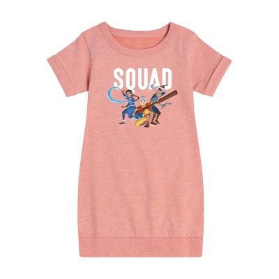 - Avatar: The Last Airbender - Trio Squad Graphic Short Sleeve Fleece Dress