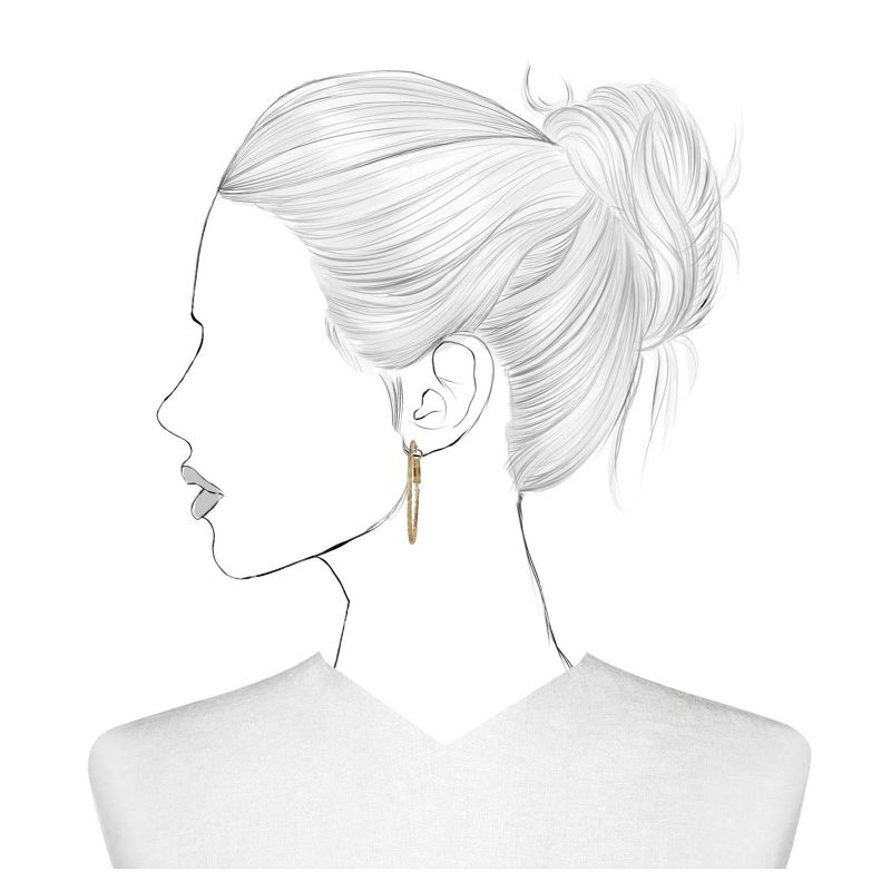 Textured Hoop Earrings - A New Day&#8482; Gold, 3 of 4