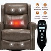Heat Massage Recliner Chair with Rocker & 360° Swivel, Manual Handle, Fabric Upholstery for Living Room - 3 of 4