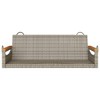 vidaXL Swing Bench Gray 42.9"x24.4"x15.7" Poly Rattan - 4 of 4