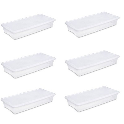 Sterilite 40 Quart Plastic Stacker Box, Lidded Storage Bin Container For  Home And Garage Organizing, Shoes, Tools, Clear Base & Gray Lid, 12-pack :  Target