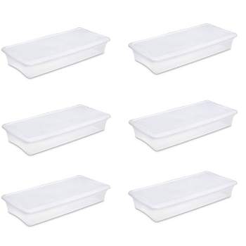 Hefty Large 13-Gallons (52-Quart) Clear Base with White Lid Underbed Tote  with Latching Lid in the Plastic Storage Containers department at