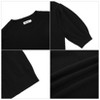 Clearlove Womens Puff Short Sleeve Sweater Tops Crewneck Basic Knit Pullover Lightweight Solid Casual Sweaters Blouse - 3 of 4