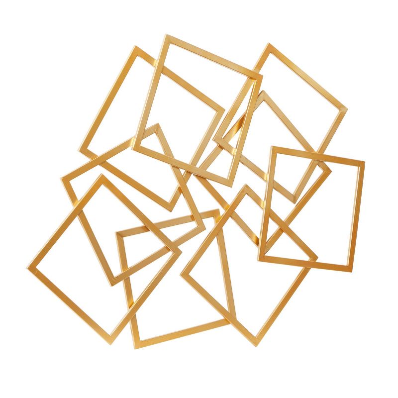 Metal Geometric Overlapping Square Wall Decor Gold - CosmoLiving by Cosmopolitan, 6 of 18