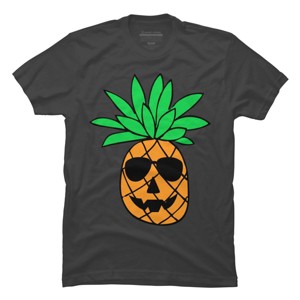 Men's Design By Humans HALLOWEEN PINEAPPLE PUMPKIN THEMED By Ujangkasep T-Shirt - 1 of 4