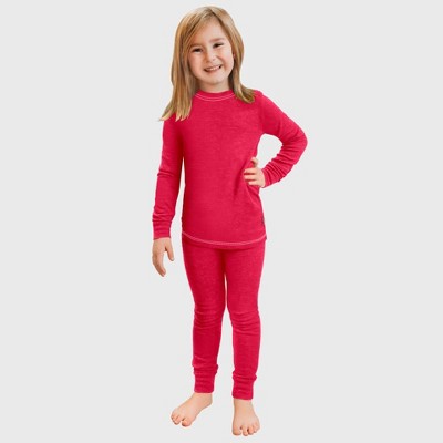 City Threads Girls USA-Made Soft & Cozy Thermal Long Johns 2-Piece Set - Warm Base Layer & Loungewear