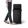 simplehuman 45L Rectangular Step Kitchen Trash Can with Liner Pocket, Matte Black Stainless Steel - image 4 of 4