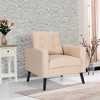 Modern Accent Armchair Upholstered Single Sofa Chair w/ 2-Side Pockets Navy\Beige\Grey - image 2 of 4