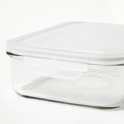 8 Cup Glass Food Storage Container Clear - Figmint™: Glass Container with Lid, Dishwasher & Microwave Safe
