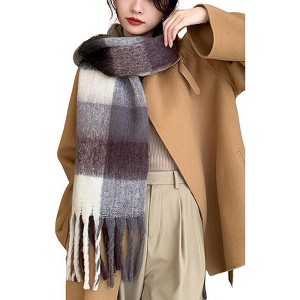 MSDC Winter Women Warm Scarf Long Shawl Large Scarves Cold Weather Thick Blanket Scarfs Colorful Plaid - 1 of 4