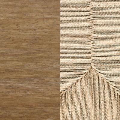 Beacon Light Brown Wood and Seagrass Nightstand