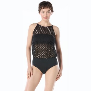 Carmen Marc Valvo High Neck One Piece - 1 of 3