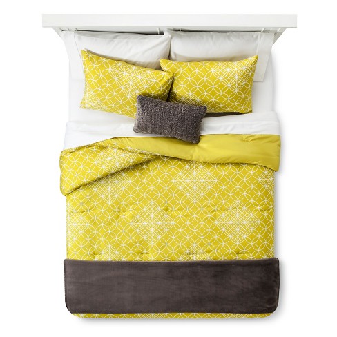 Geometric Comforter Set Yellow Gray Room Essentials