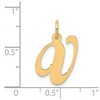 Black Bow Jewelry 14k Yellow Gold, Ella Collection Medium Fancy Script Initial V Pendant - 4 of 4