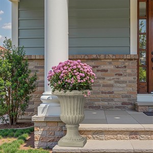 Wooakway 27" H Outdoor Urn Planters Decor Garden Pots Indoor Urn Filters Antique Green - 1 of 4