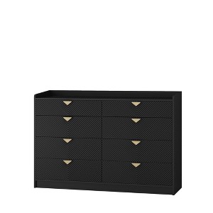 NicBex 8 Drawers Dresser for Bedroom with LED,Chest of Drawers with Metal Handle Design,Modren Freestanding Dresser,Storage Dressers for Bedroom,Black - 1 of 4