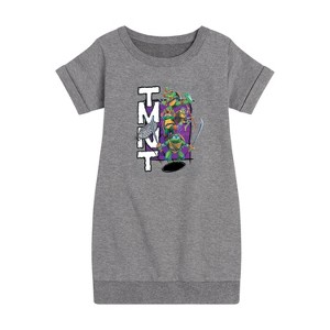 - Teenage Mutant Ninja Turtles - Donatello, Raphael, Leonardo, & Michelangelo Graphic Short Sleeve Fleece Dress - 1 of 4