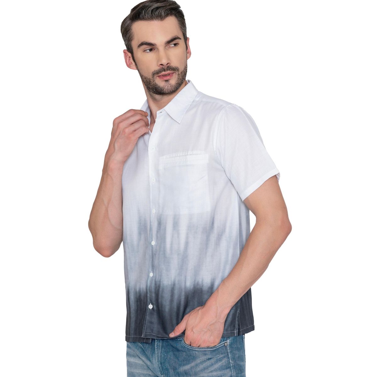 HAPPY BAY Mens Hawaiian Shirts Short Sleeve Button Down Shirt Men's Casual Vacation Tropical Beach Summer Party Shirts for Men Funny XXL White Tie Dye - thumbnail 4